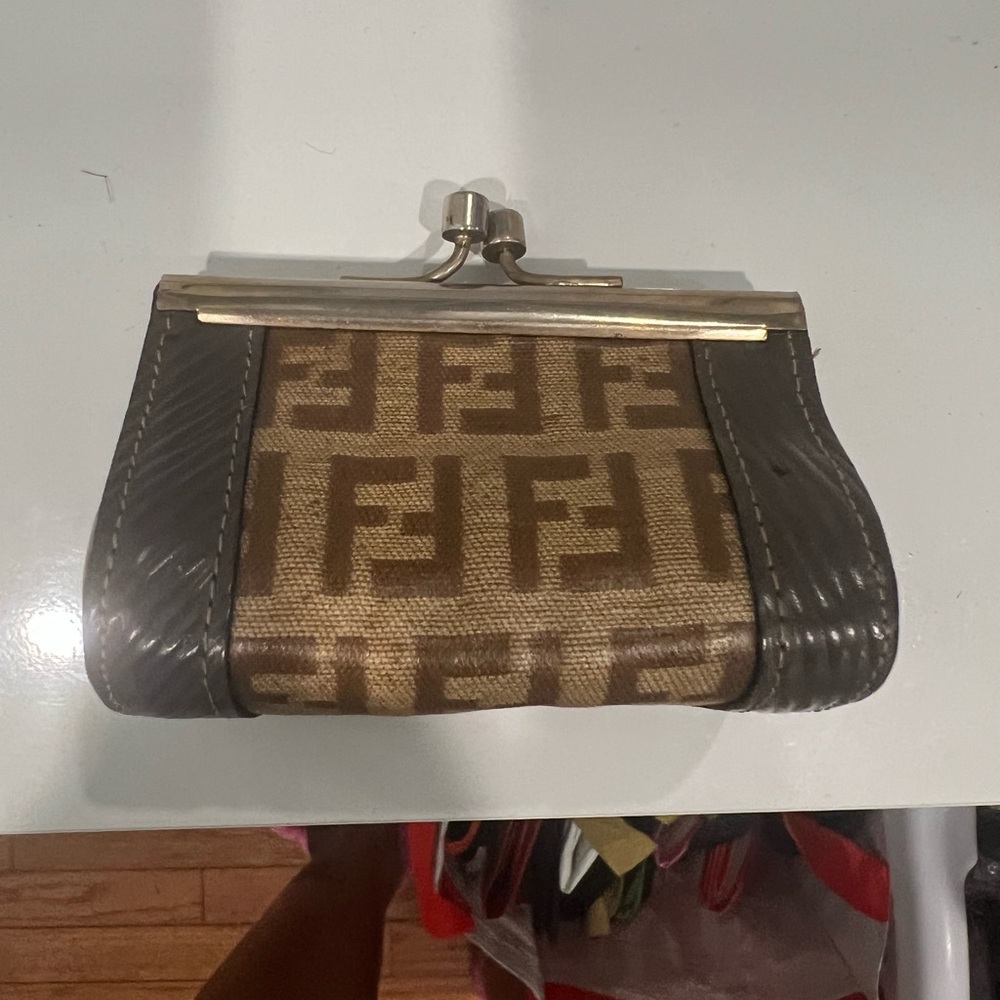 Vintage Fendi Brown Monogram Coin Purse